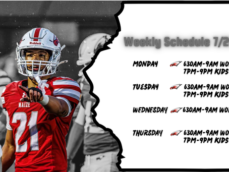 Weekly Schedule 7/27-7/30