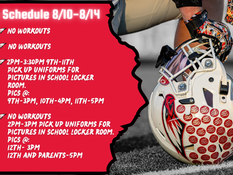 Weekly Schedule 8/10-8/14